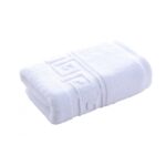Prosop Hotelier 70x130cm Bumbac Pakistanez 500g/mp Alb Optic Greek Border - imagine 5