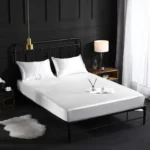 Cearceaf Pat cu Elastic 180x200 cm Satin Bumbac, Confortabil și Elegant, Antipilling, Ușor de Întreținut