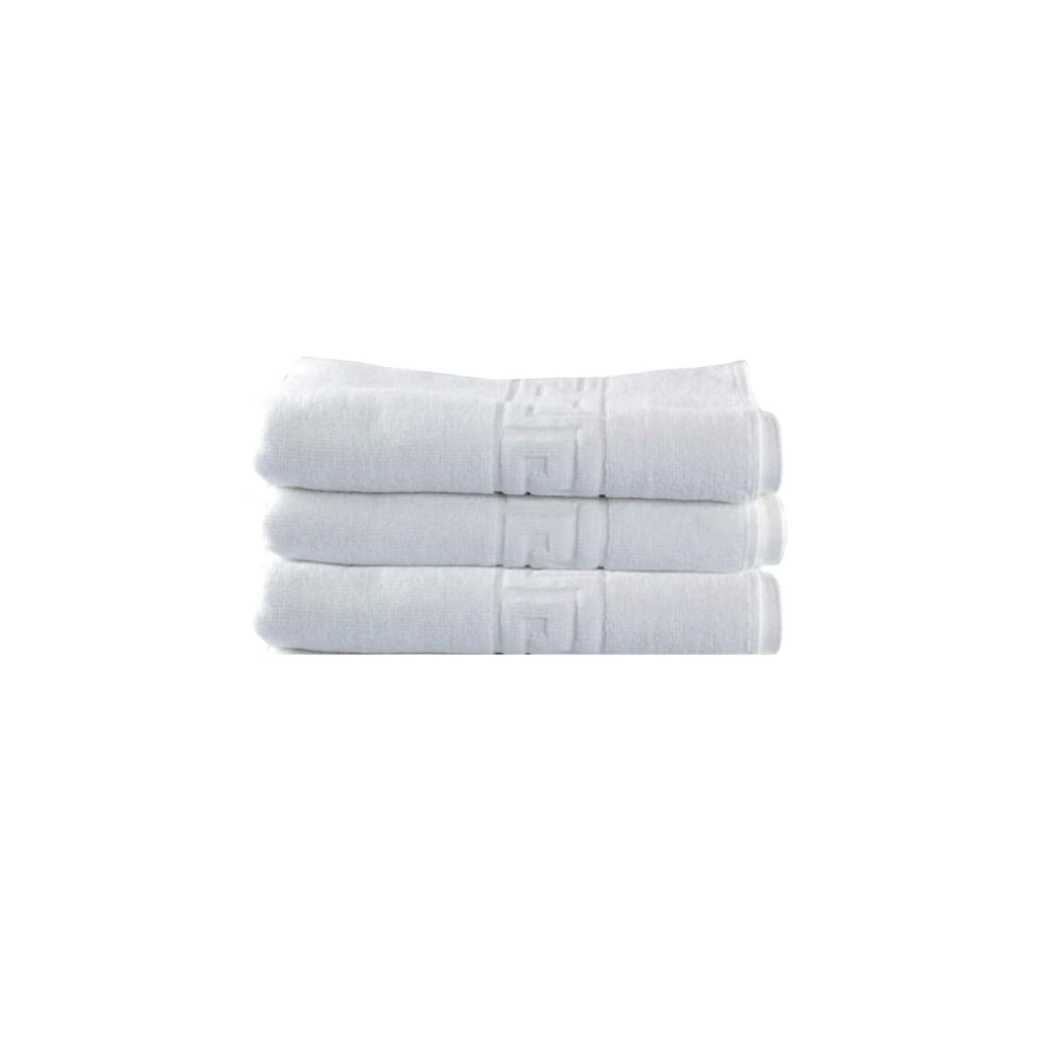 s3pr-1 Set 3 Prosoape Hoteliere 70x130cm Bumbac Pakistanez 500g/mp Alb Optic Greek Border - imagine 1