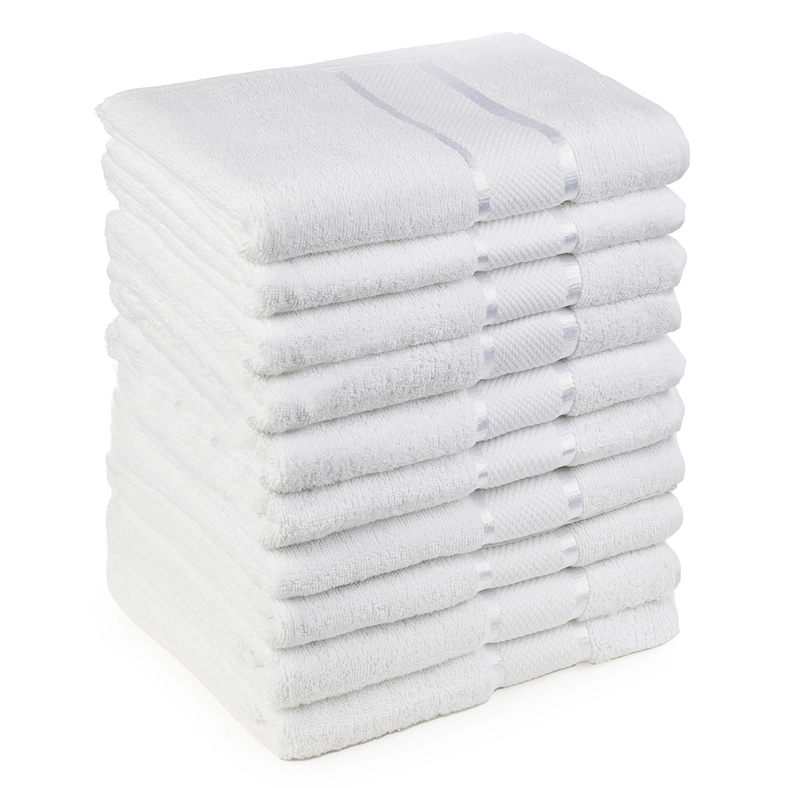 set-12-411 Set 12 Prosoape Ieftine Bumbac Pakistanez 70x130cm Alb Optic 400g/mp Absorbante