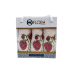 Set 3 Prosoape Bucătărie 30x50cm 100% Bumbac Capsune Absorbante și Rezistente