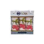 Set 3 Prosoape Bucătărie 30x50cm 100% Bumbac Cireșe, Absorbante și Rezistente