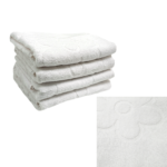 Set 4 Prosoape Florale 50x90cm Bumbac Pakistanez 400g/mp Alb Optic Absorbante