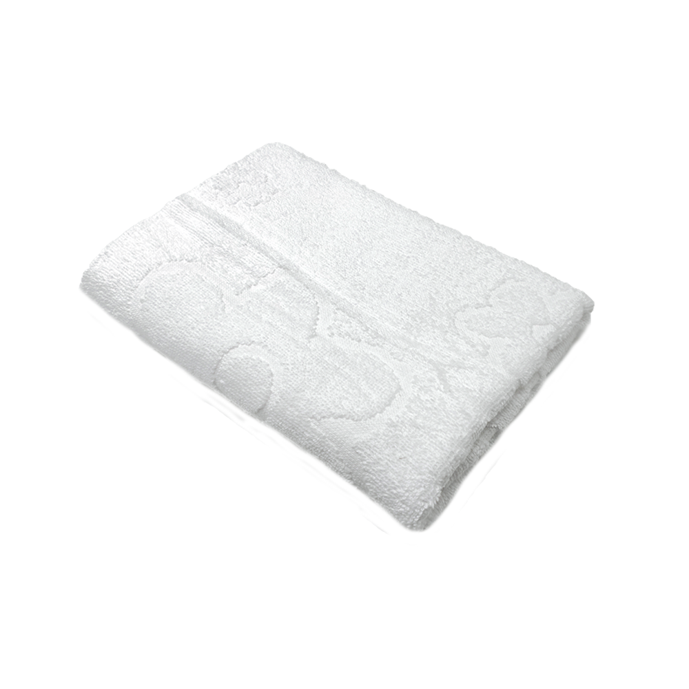 prf-fata Prosop Floral Alb Optic 50x90cm Bumbac Pakistanez 400g/mp - Moale, Absorbant, Ideal pentru Hoteluri