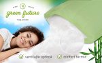 Perna Nature 37x37 Verde Bambus Hipoalergenica cu Fibra de Bambus si Bilute Siliconice - imagine 3