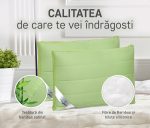 Perna Nature 37x37 Verde Bambus Hipoalergenica cu Fibra de Bambus si Bilute Siliconice - imagine 6
