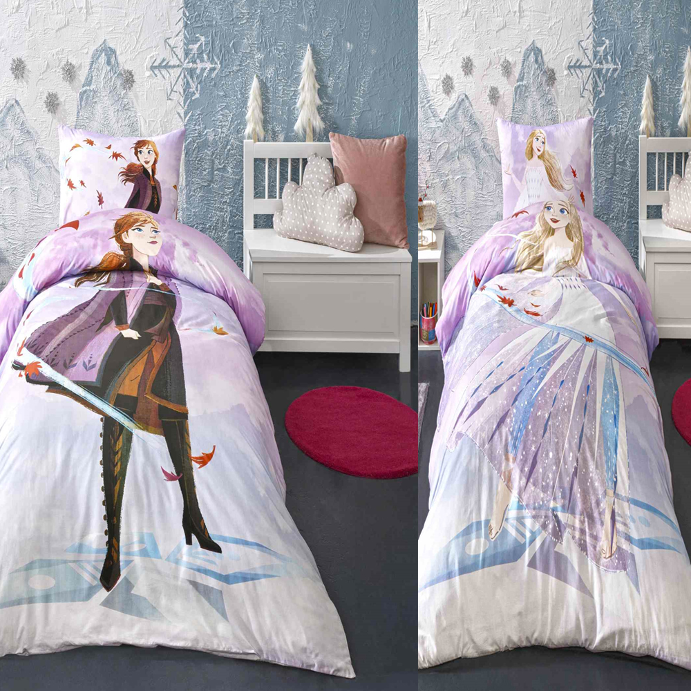 LENJERIE-BUMBAC-FROZEN-BREEZE-DISNEY-TAC Lenjerie De Pat Frozen Breeze TAC Elastic Disney Bumbac Ranforce Antisifonare Design Modern - imagine 1