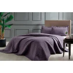 Cuvertura Pat Matlasată TAC Deluxe 250x260 cm 100% Poliester Design Modern Mov 2 Persoane