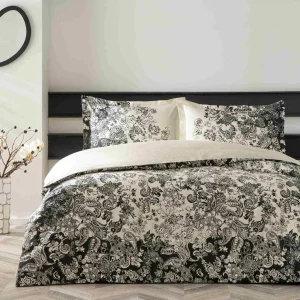 Lenjerie De Pat Monica TAC Bumbac Satinat Deluxe Antisifonare Design Modern 100% Natural