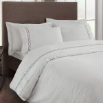 Lenjerie De Pat Diamond Antracit TAC Bumbac Dublu Satinat Deluxe Antisifonare Design Modern,300TC
