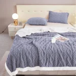 Patura Dubla Cocolino Gri 200x230 Cm Cu Blanita Sherpa, Calduroasa Si Elegantă