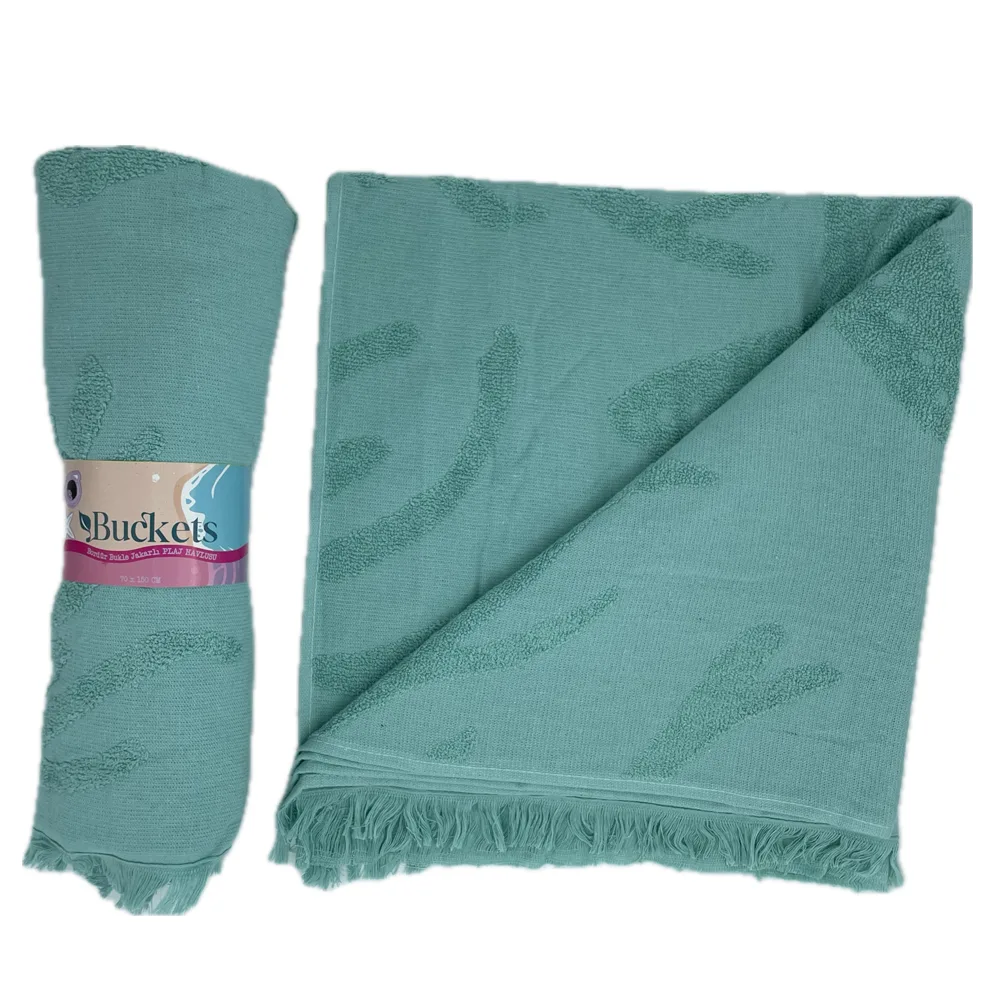 prosop-bumbac-piscina-verde-jpg Prosop Baie Verde Bumbac 70x150 cm pentru Piscina - Absoarbe Rapid Apa - imagine 1