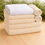 Set Prosoape Hotel Greek Border 100% Bumbac Pakistanez Ivory