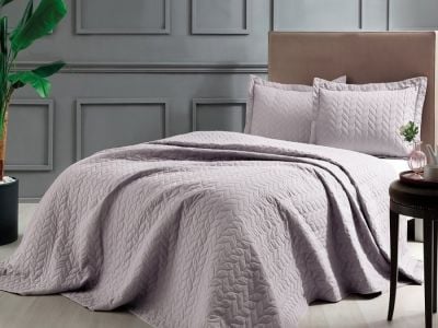 cuvertura-glory-tac-lila Cuvertura Pat Matlasata TAC DELUXE Doua Persoane Glory Lila 250x260 cm 100% Poliester - imagine 1