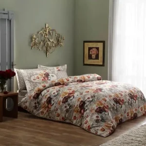 Lenjerie De Pat Sharon Digital TAC Bumbac Satinat Deluxe Antisifonare Design Modern Cadou Elegant