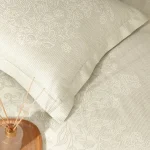 Lenjerie De Pat Herta Bej TAC Bumbac Satinat Deluxe 100% Natural Antisifonare 220 TC - imagine 3