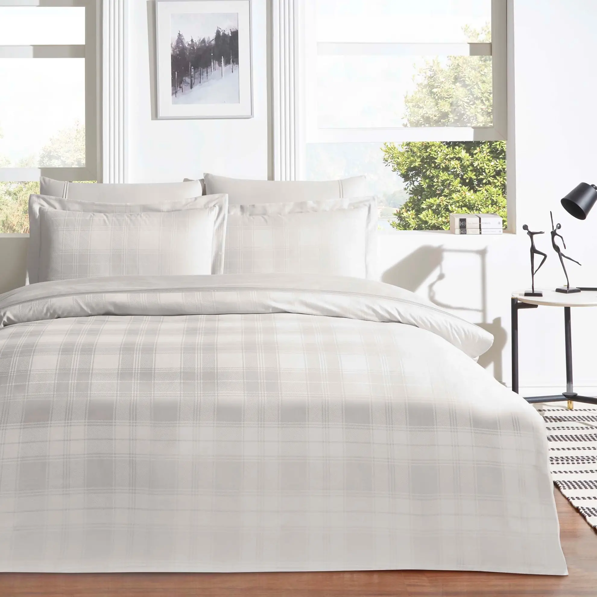 lenjerie-pat-jaquard-deluxe-carly-vizon-tac-jpeg Lenjerie De Pat Carly Vizon TAC Damasc Dublu Satinat Delux 100% Bumbac Antisifonare Design Modern Cadou Elegant - imagine 1