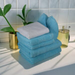 Set 7 Prosoape Hotel Greek Border 100% Bumbac Pakistanez Sky Blue - imagine 4