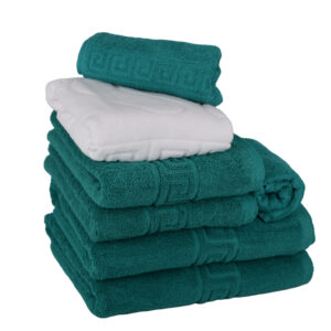 Set 7 prosoape verzi Bumbac-Moi si Absorbante,pentru Baie si Uz zilnic