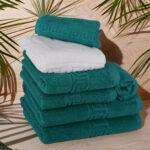 Set 7 Prosoape Hotel Greek Border 100% Bumbac Pakistanez Verde Moale și Absorbante 500 gr/mp - imagine 4