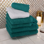 Set 7 Prosoape Hotel Greek Border 100% Bumbac Pakistanez Verde Moale și Absorbante 500 gr/mp - imagine 5