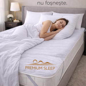 Protectie Saltea 180x200cm Impermeabila Bumbac Frotir Alb - Somn Confortabil