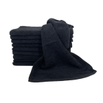 Set 10 Prosoape Hoteliere 30x50cm Bumbac Pakistanez 500g/mp Negru Greek Border