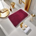 Prosop Lux 70x130 cm 100% Bumbac Pieptănat 650 g/mp Burgundy Ultra-Absorbant - imagine 4