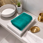 Prosop Lux 70x130 cm 100% Bumbac Pieptănat 650 g/mp Ultra-Absorbant Green Dk - imagine 2