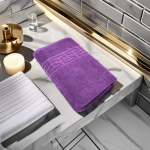 Prosop De Lux 70x130 Cm 100% Bumbac Pieptănat 650 G/mp Mov Ultra-Absorbant - imagine 3