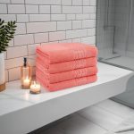 Set 4 Prosoape Luxury Coral 50x90cm Bumbac 650g/m² Absorbție Ridicată Calitate Premium - imagine 5