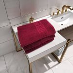 Set 3 Prosoape Luxury Burgundy 100% Bumbac 70x130 cm Ultra-Moale 650 g/mp - imagine 3