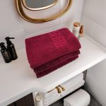 Set 3 Prosoape Luxury Burgundy 100% Bumbac 70x130 cm Ultra-Moale 650 g/mp - imagine 4