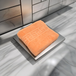 Prosop Lux 50x90 cm 100% Bumbac Pieptănat 650 g/mp Greek Border Peach Design - imagine 2