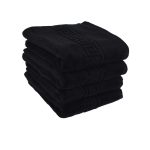 Set Prosoape Lux 100% Bumbac Pieptănat 50x90 cm 650 g/mp Negru Ultra-Absorbante - imagine 2
