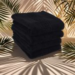 Set Prosoape Lux 100% Bumbac Pieptănat 50x90 cm 650 g/mp Negru Ultra-Absorbante - imagine 6