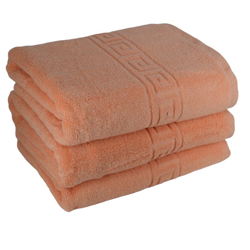 prosop-baie-lux-bumbac-70x130cm-peach (2) Set 3 prosoape de baie lux 70x130 cm, 100% bumbac pieptănat, ultra-absorbante, Peach – PremiumSleep.ro