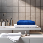 Prosop De Baie Lux Bumbac Pieptănat 70x130 Cm Royal Blue Ultra-Absorbant - imagine 6