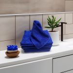 Set 10 Prosoape Hoteliere 30x50cm Bumbac Pakistanez 500g/mp Royal Blue Design Greek Border - imagine 5