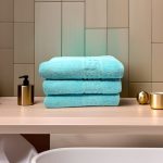 Set 3 Prosoape Luxury Sky Blue 70x130 cm 100% Bumbac Absorbante 650 g/mp - imagine 3