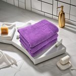 Set 3 Prosoape Luxury Mov 100% Bumbac Pieptănat Ultra-Absorbante 70x130 cm - imagine 2