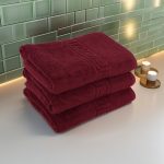 Set 3 Prosoape Luxury Burgundy 100% Bumbac 70x130 cm Ultra-Moale 650 g/mp - imagine 7