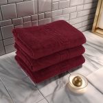 Set 3 Prosoape Luxury Burgundy 100% Bumbac 70x130 cm Ultra-Moale 650 g/mp - imagine 8