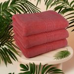 Set 3 Prosoape Luxury Coral 70x130 cm 100% Bumbac Pieptănat 650 g/mp pentru Baie Elegantă - imagine 3