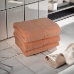 Set Prosoape Luxury Peach 100% Bumbac Pieptănat 650 g/mp pentru Baie Elegantă - imagine 3