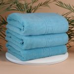 Set 3 Prosoape Luxury Sky Blue 70x130 cm 100% Bumbac Absorbante 650 g/mp - imagine 6