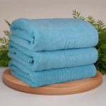 Set 3 Prosoape Luxury Sky Blue 70x130 cm 100% Bumbac Absorbante 650 g/mp - imagine 7