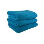 Set 3 prosoape de baie lux 70x130 cm, 100% bumbac pieptănat, ultra-absorbante, Turcoaz– www.premiumsleep.ro