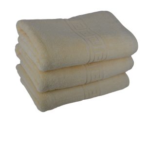 Set 3 prosoape de baie lux 70x130 cm, 100% bumbac pieptănat, ultra-absorbante, Ivory – www.premiumsleep.ro