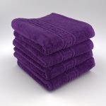 Set 4 Prosoape Lux 50x90 cm Bumbac Pieptănat 650 g/mp Ultra-Absorbante Mov - imagine 2
